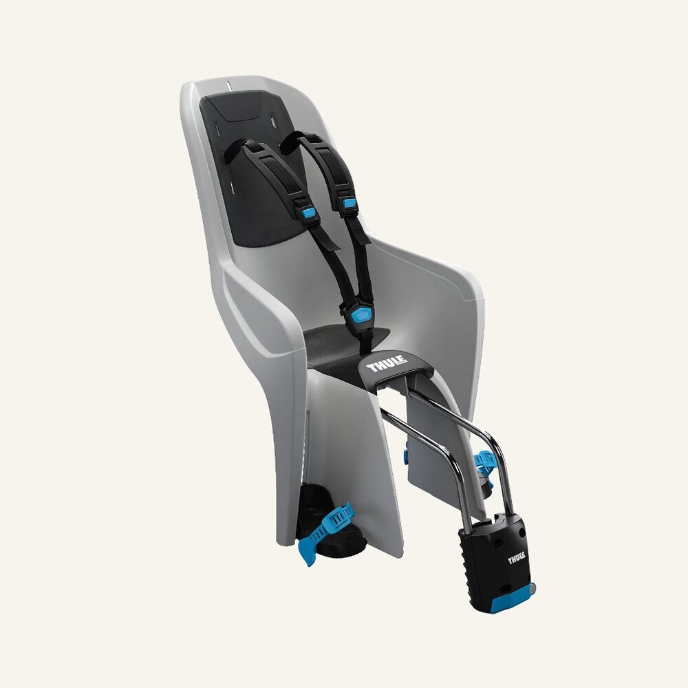 Thule ride-along bike baby seat light gray with lock and key